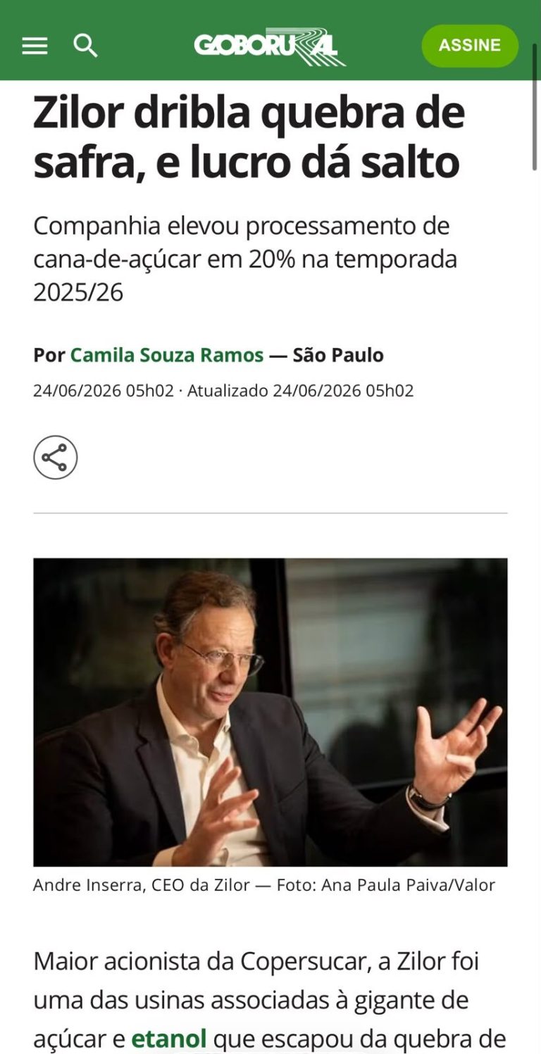 Somos destaque no Valor Econômico e no Globo Rural